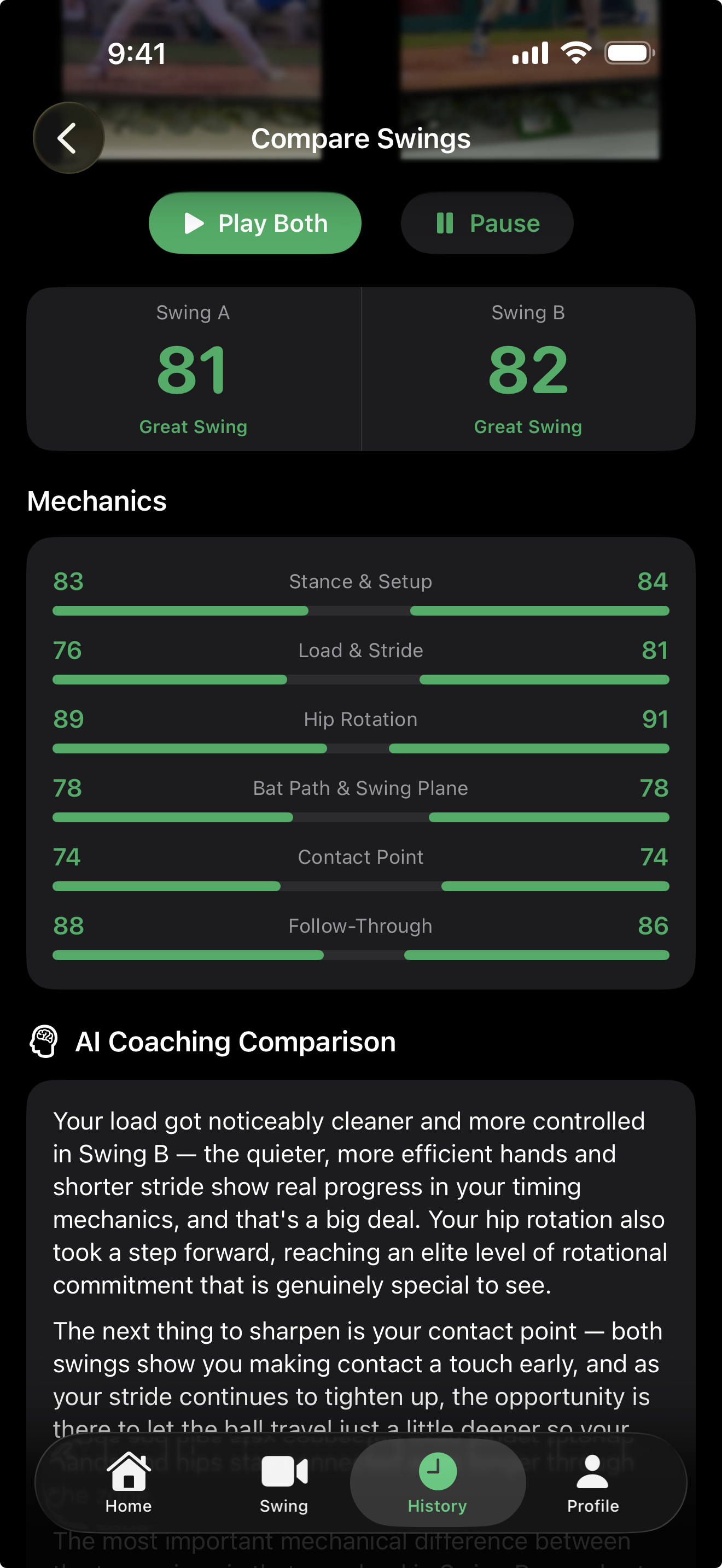 Swing comparison